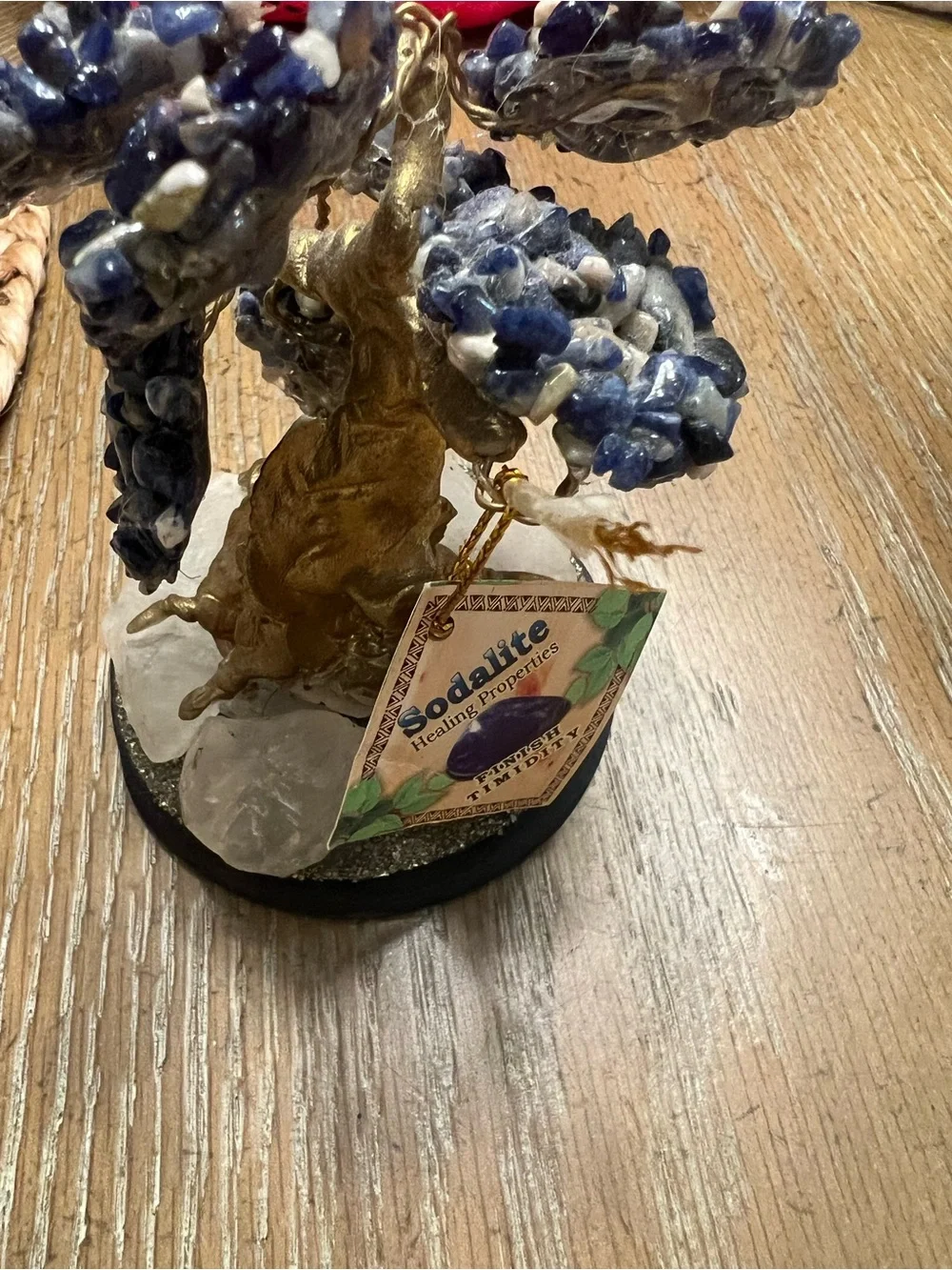 Sodalite Gemstone Tree Home Accent - Blue and Gold